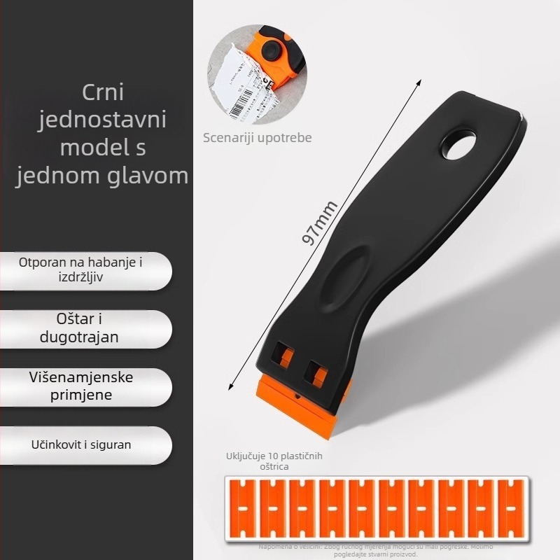 Višenamjenska plastična špatula-skraper za uklanjanje ljepila, čišćenje silikona za staklo i podna strugalica | Brand: Neck strength