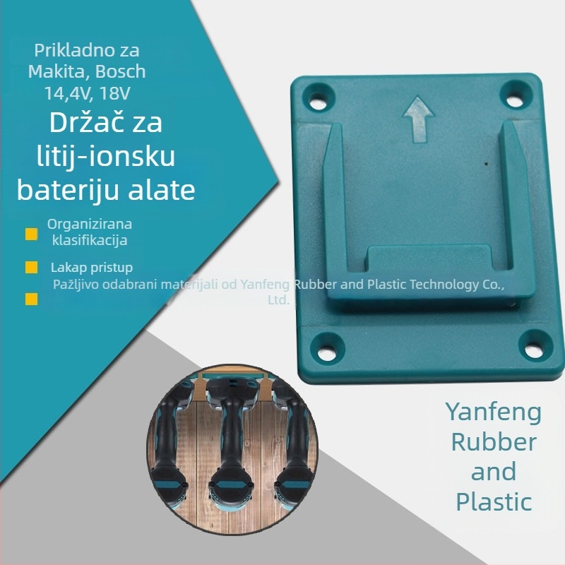 Držač alata i fiksna baza za pohranjivanje alata s Li‑ion baterijama 14.4V/18V (Makita, Bosch) ABS