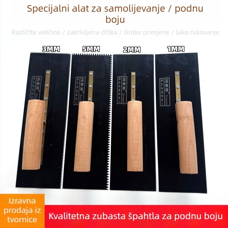Hongtaiya Špatula za epoxy podnu boju s nazubljenom čeličnom oštricom za samonivelirajuće primjene