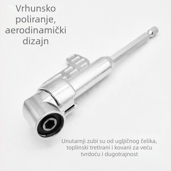 105° kutni adapter za bitove s produženim osovinom i univerzalnim spojem za bušilice u uskim prostorima • Brand: ZHCY • Materijal: 40 chrome