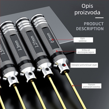 Set hex odvijača i ključeva za model zrakoplova, magnetski alati od visokokvalitetnog čelika (HSS)