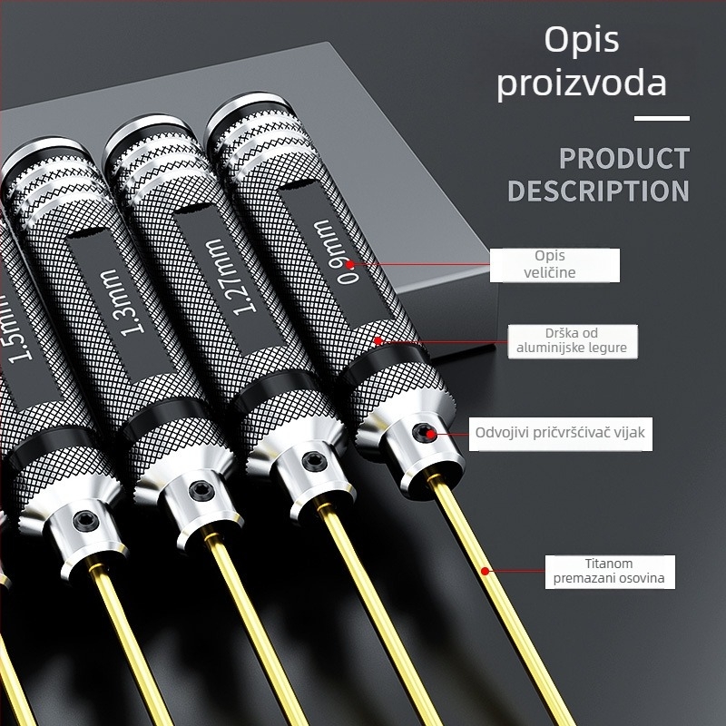 Set hex odvijača i ključeva za model zrakoplova, magnetski alati od visokokvalitetnog čelika (HSS)