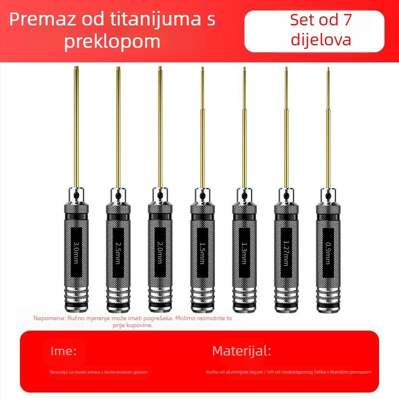 Set hex odvijača i ključeva za model zrakoplova, magnetski alati od visokokvalitetnog čelika (HSS)