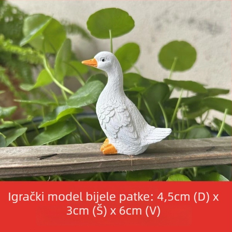 Mini patka od smole vrtni ukras – gravirano, francuski pastoralni stil, ukras za dom i vrt, pogodno kao reklamni poklon