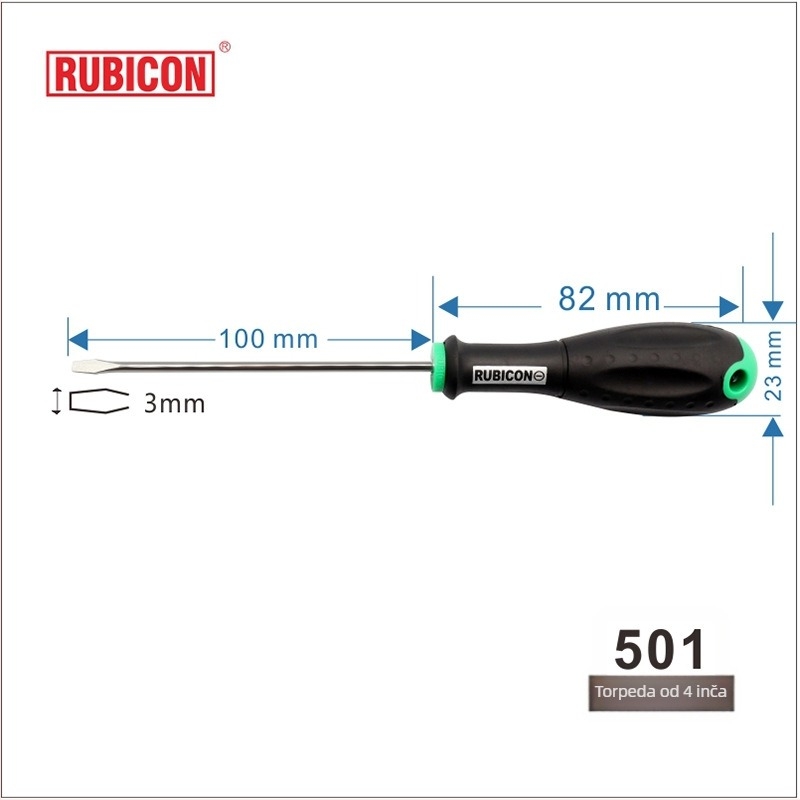 Odvijač Robin Hood RUBICON s križnom glavom, krom-vanadijska čelika, magnetičan (križna glava • magnetičan • CR-V)
