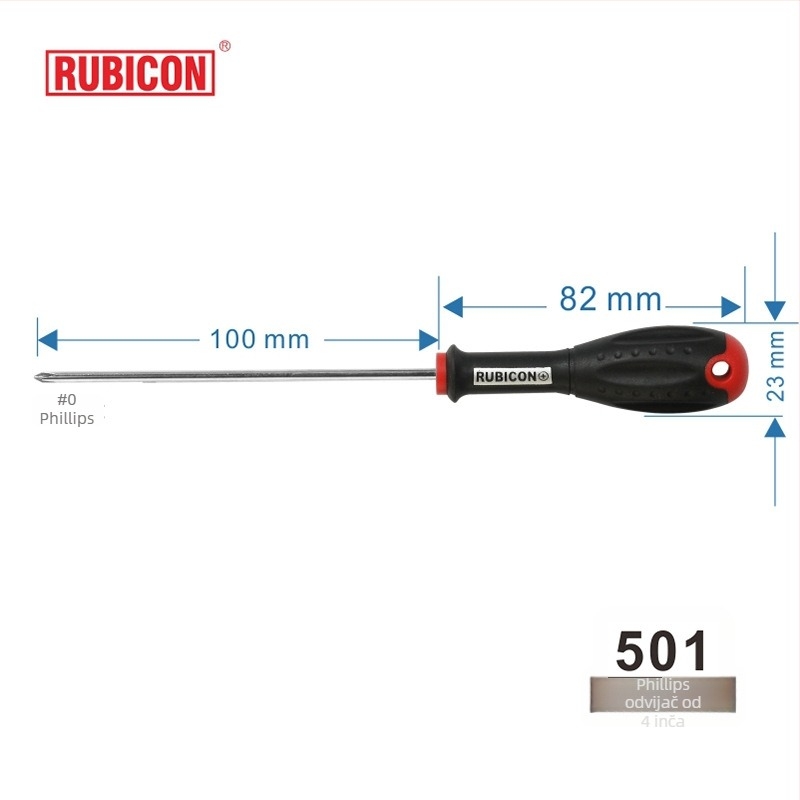 Odvijač Robin Hood RUBICON s križnom glavom, krom-vanadijska čelika, magnetičan (križna glava • magnetičan • CR-V)