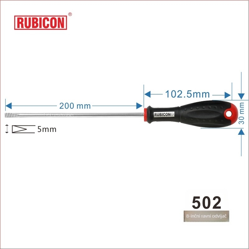 Odvijač Robin Hood RUBICON s križnom glavom, krom-vanadijska čelika, magnetičan (križna glava • magnetičan • CR-V)