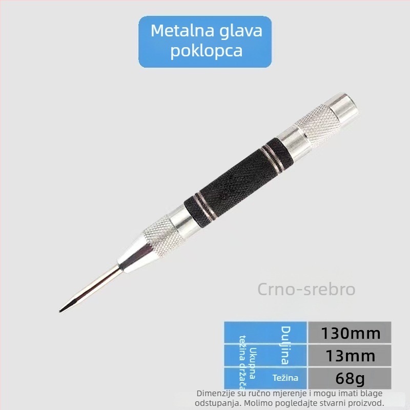 Automatski središnji čekić za metal i drvo, protiv odstupanja, ručni središnji bušač, otvori s visokom elastičnošću