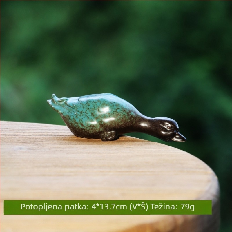 Keramički Tea Pet patka za vrt - moderni minimalistički dizajn, glazirana površina, materijal keramika, tehnika: pečenje u peći, Uvoz: Ne