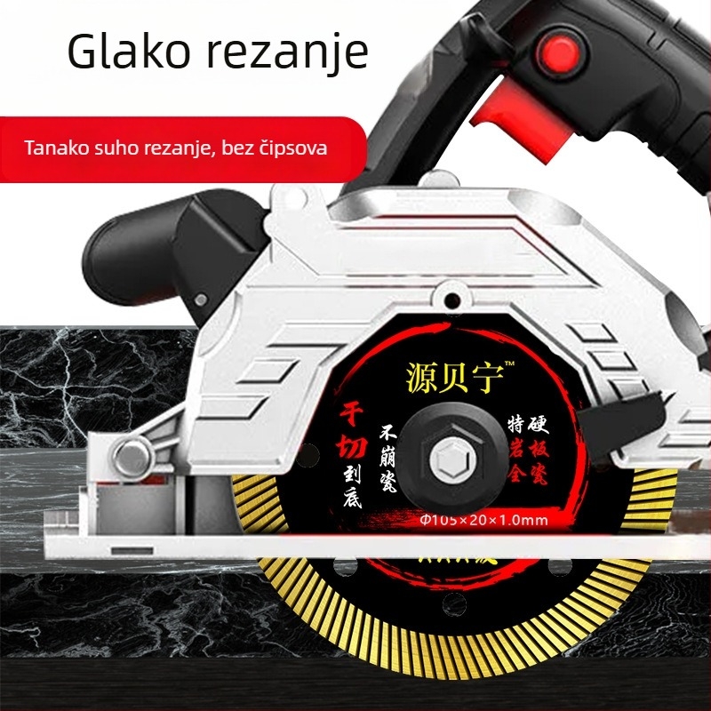 Dijamantni disk za rezanje pločica za kutnu brusilicu, ultra-tanki 1.0, za porcelain i vitrificirane pločice, marka Yuebining, proces toplog pritiskanja