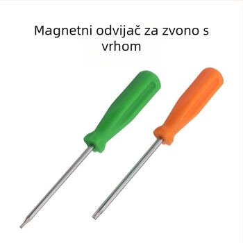 Odvijač za demontažu zvona na domofonu s bitovima T6 i T15, magnetski, S2 alatna čeli, 30 g, 16 vijaka uključeno