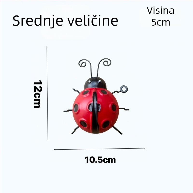 Kovana željezna dekorativna figura s motivom bubamare za dom, vrt i ured – stolna ili zidna dekoracija