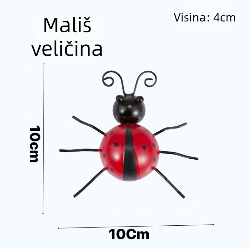Kovana željezna dekorativna figura s motivom bubamare za dom, vrt i ured – stolna ili zidna dekoracija
