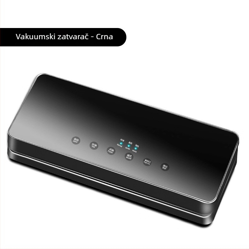 Vakuumska mašina za pakiranje A-1918, 100W, 110-240V, kapacitet 500-1000 ml, kućište od ABS-a i kaljenog stakla, funkcije vakuuma i zatvaranja plastičnih vrećica