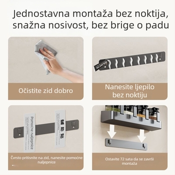 Stalak za začine od nehrđajućeg čelika s poklopcem — zidni ili slobodno stojeći, moderan minimalistički dizajn