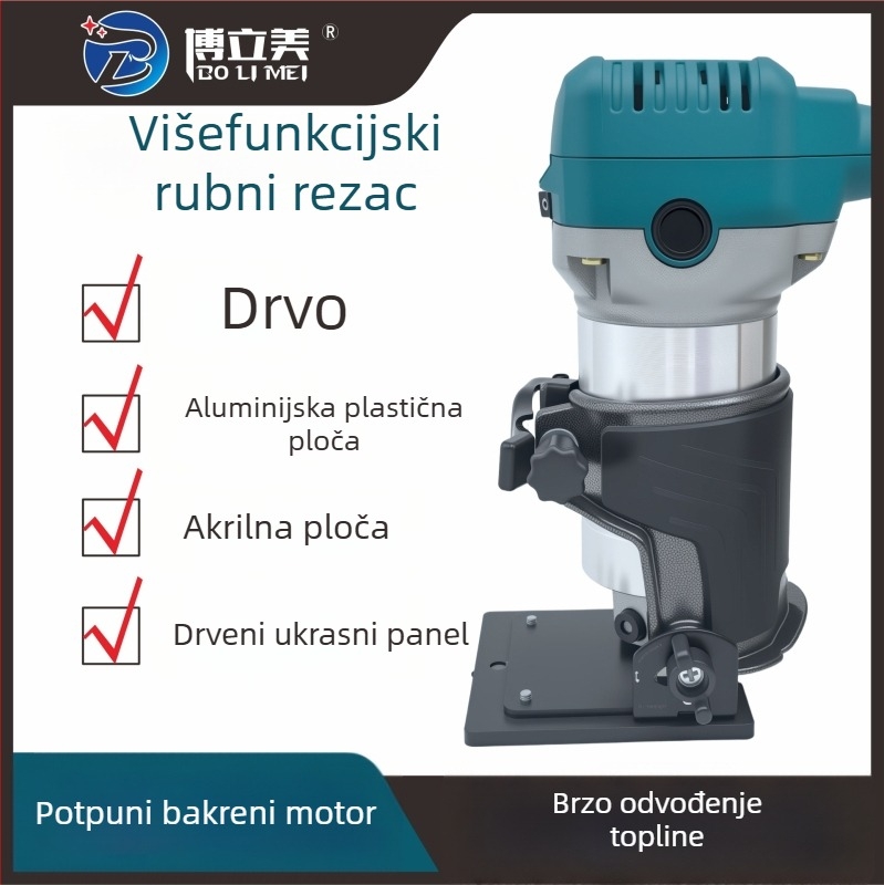 Bolime Višenamjenski stroj za obradu drveta s podešavajućom brzinom za freanje, drážkovanje i graviranje, 220V, Serija 3700, pogodan za bakelitne i aluminijsko-plastične ploče