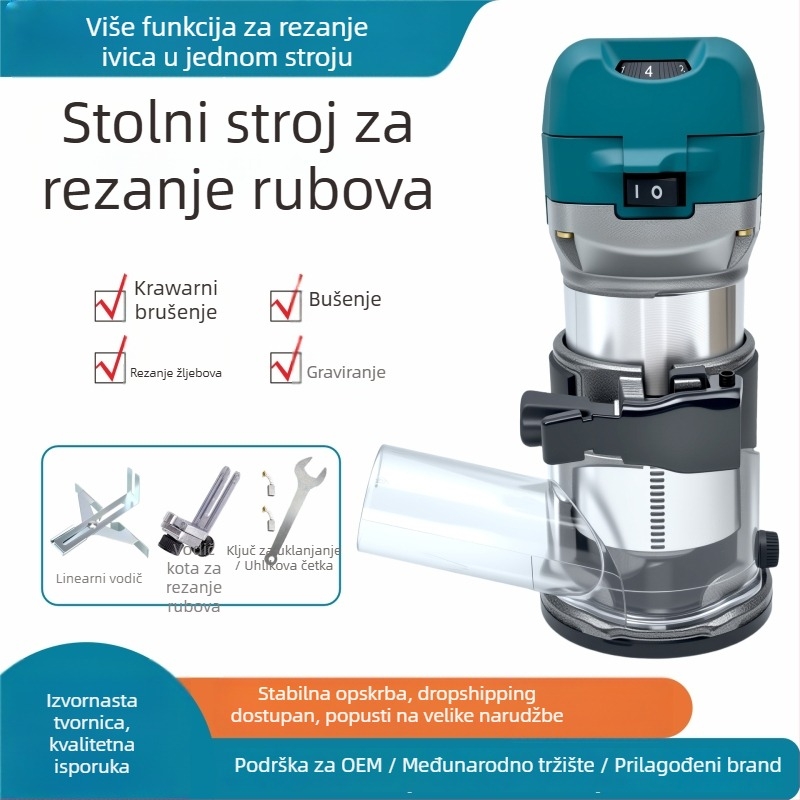 Bolime Višenamjenski stroj za obradu drveta s podešavajućom brzinom za freanje, drážkovanje i graviranje, 220V, Serija 3700, pogodan za bakelitne i aluminijsko-plastične ploče