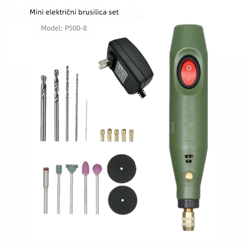 Mini električna gravirajuća olovka P500-8, napajanje iz utičnice, 110–220 V, fiksna brzina, kabel 0,95 m, težina 0,21 kg