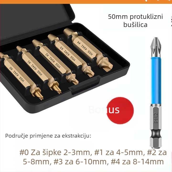 Univerzalni izvlačivač vijaka i alat za navoje: uklanjanje slomljenih navoja, rezni navoj i uklanjanje navoja (Brand: Unique)