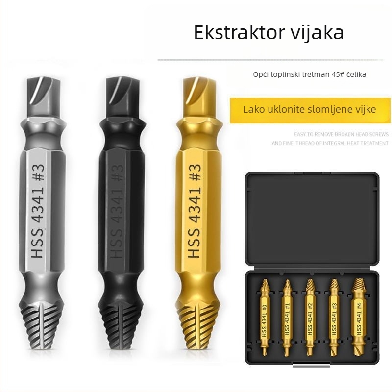 Univerzalni izvlačivač vijaka i alat za navoje: uklanjanje slomljenih navoja, rezni navoj i uklanjanje navoja (Brand: Unique)