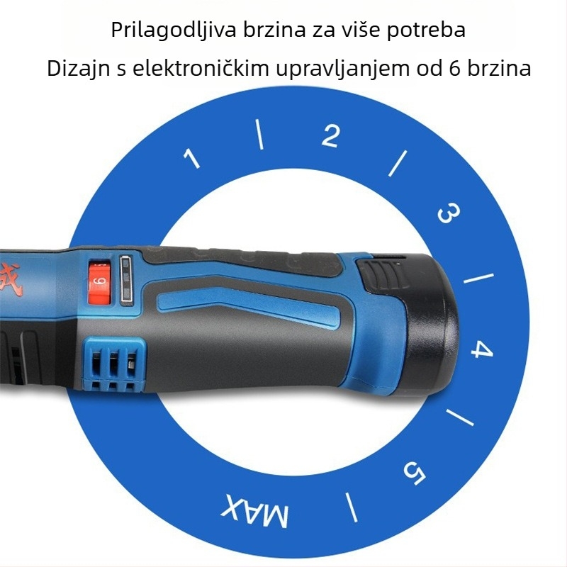 Dongcheng DCSJ10E Bežična električna glava za brušenje s Li‑ion baterijom, 12V, 0,41 kg