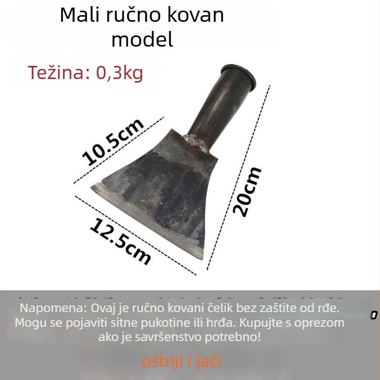 Višenamjenska lopatica za zidove s drvenom drškom, 55# čelična oštrica, pogodna za zidove, podove i ledene površine