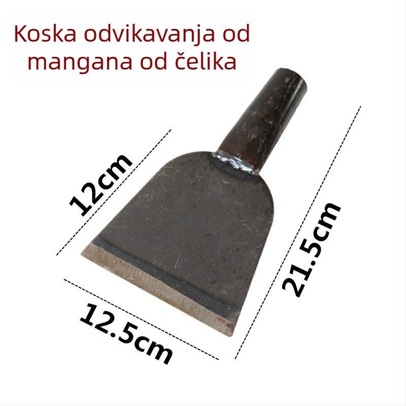 Višenamjenska lopatica za zidove s drvenom drškom, 55# čelična oštrica, pogodna za zidove, podove i ledene površine