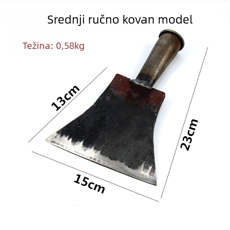 Višenamjenska lopatica za zidove s drvenom drškom, 55# čelična oštrica, pogodna za zidove, podove i ledene površine