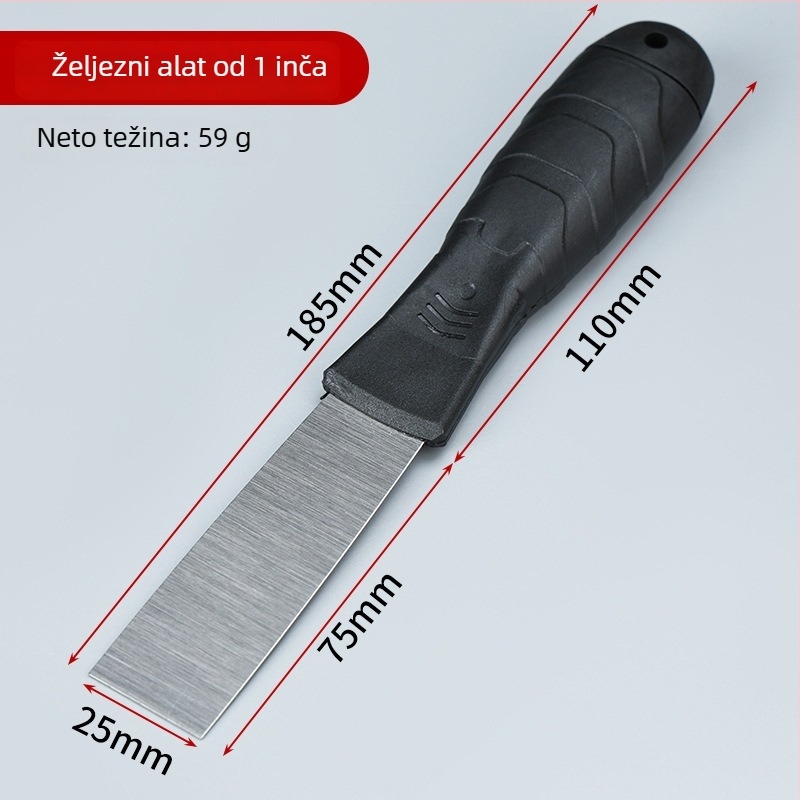 Declo špatula za gletanje, od ugljičnog čelika, debelo ojačano, plosnati tip noža za struganje boje sa zida