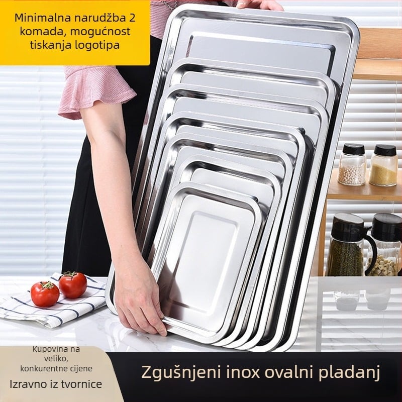 Kvadratna posuda od nehrđajućeg čelika, polirana površina, moderni minimalistički stil