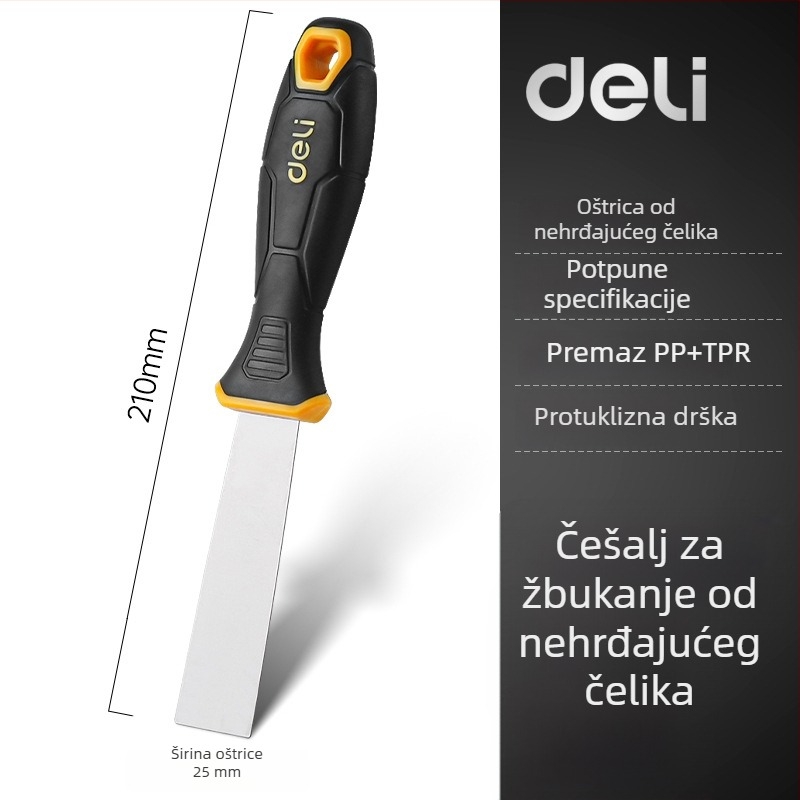 Deli špatula od nehrđajućeg čelika, plosnato oštrica za skidanje boje sa zida, model DL-HD12345