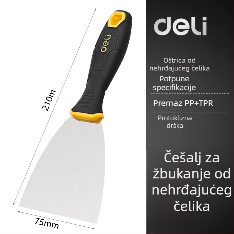 Deli špatula od nehrđajućeg čelika, plosnato oštrica za skidanje boje sa zida, model DL-HD12345