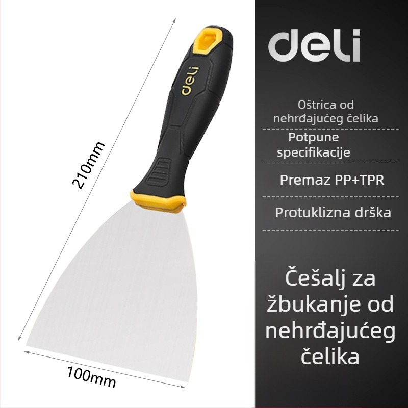 Deli špatula od nehrđajućeg čelika, plosnato oštrica za skidanje boje sa zida, model DL-HD12345