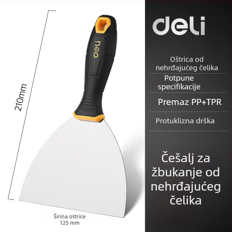 Deli špatula od nehrđajućeg čelika, plosnato oštrica za skidanje boje sa zida, model DL-HD12345
