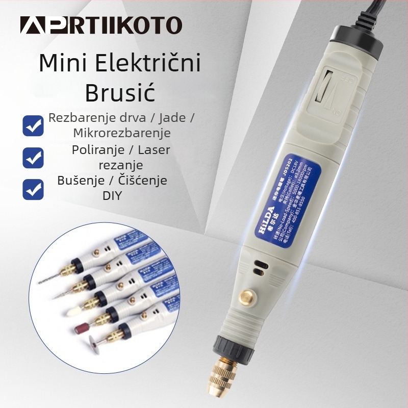 Ručni prijenosni električni gravirajući alat za nefrit, kamen i drvo – neograničeno podesiva brzina, mrežno napajanje 220V