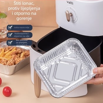Matarile Posuda od aluminijske folije za air fryer, pravokutna, jednokratna, 1000 kom., pogodna za mikrovalnu