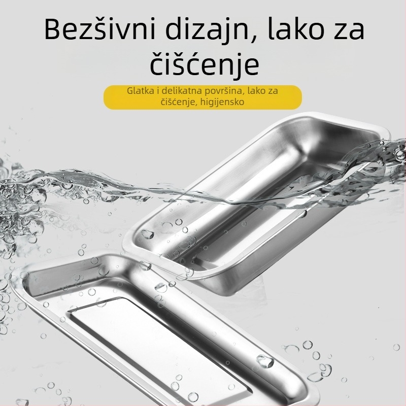 Nehrđajući čelični kvadratni pladanj, veliki kapacitet za kantinu i hotel, s mogućnošću tiskanja logotipa