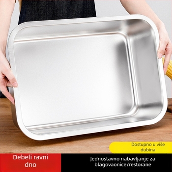 Nehrđajući čelični četvrtasti duboki tanjur, 201-razina, glatka površina, novi kineski stil