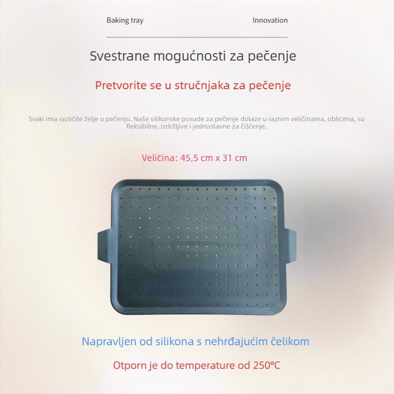 Silikon kalup za pečenje, četvrtastog oblika, do 80°C, 450 g, lako se čisti