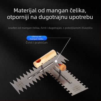 Zubasta špatula s oštrim zubima za pločice i mramor