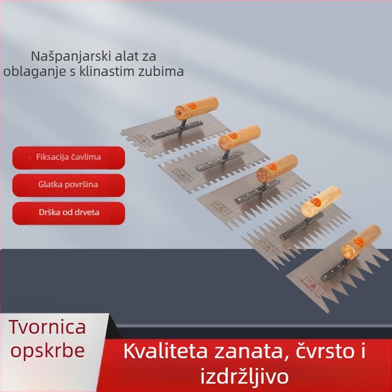 Zubasta špatula s oštrim zubima za pločice i mramor