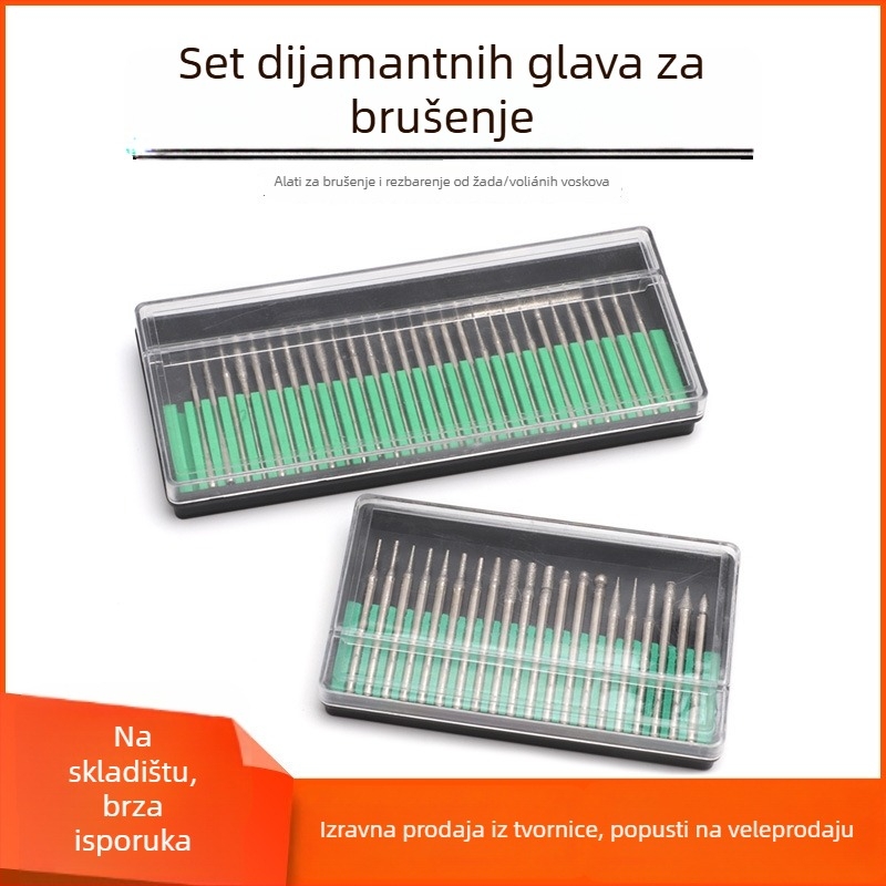 Set glava za brušenje za frezu: glava za brušenje iz emery legure, dijamantna glava za brušenje, rotirajući alat, freza, set alata za brušenje