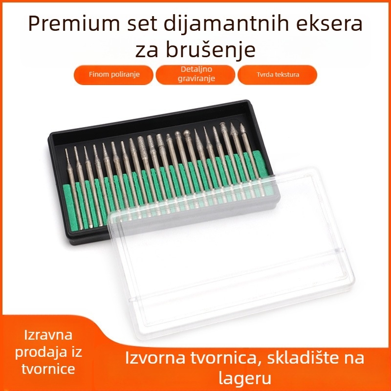 Set glava za brušenje za frezu: glava za brušenje iz emery legure, dijamantna glava za brušenje, rotirajući alat, freza, set alata za brušenje