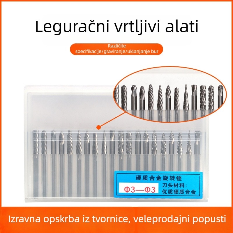 Set glava za brušenje za frezu: glava za brušenje iz emery legure, dijamantna glava za brušenje, rotirajući alat, freza, set alata za brušenje