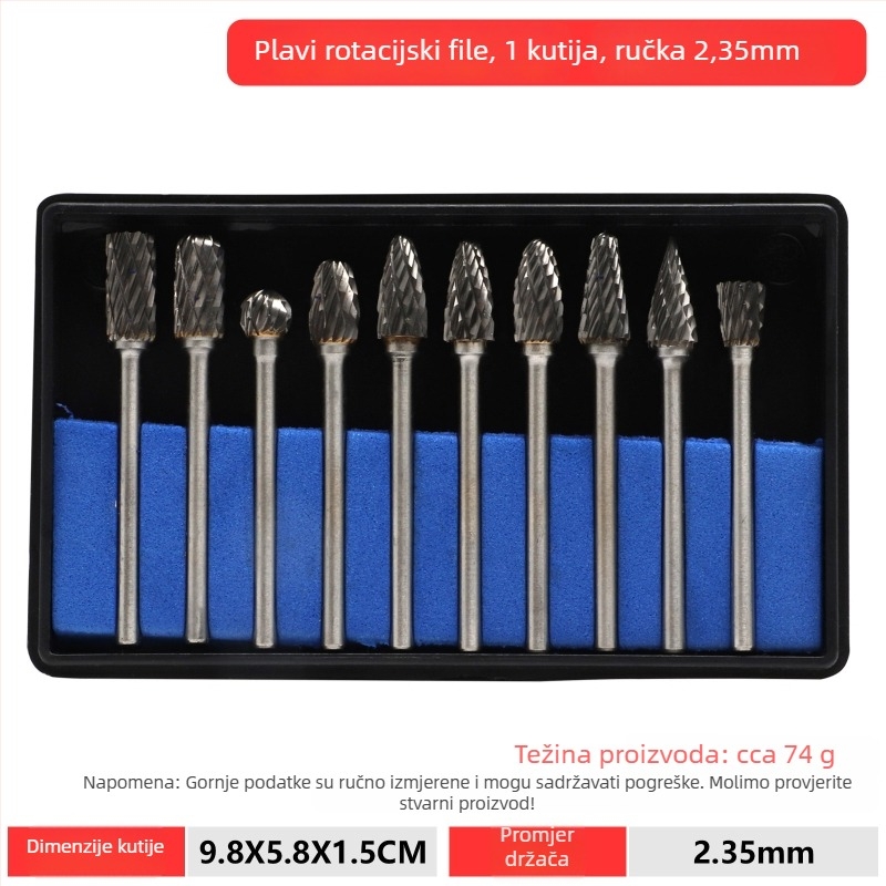 Set glava za brušenje za frezu: glava za brušenje iz emery legure, dijamantna glava za brušenje, rotirajući alat, freza, set alata za brušenje