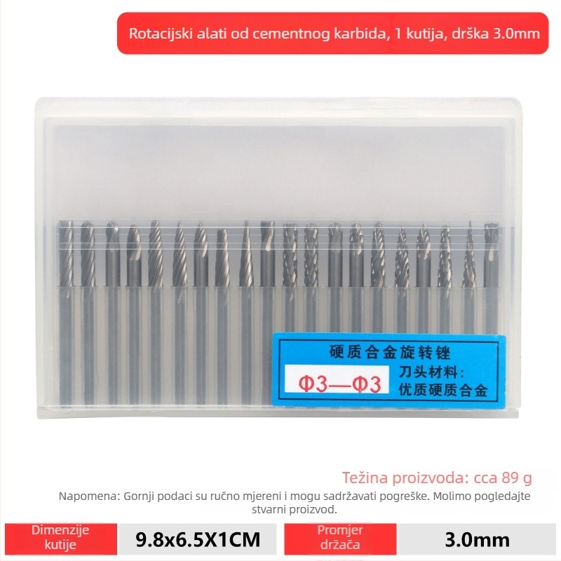 Set glava za brušenje za frezu: glava za brušenje iz emery legure, dijamantna glava za brušenje, rotirajući alat, freza, set alata za brušenje