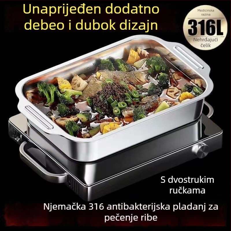Ploča za ribu od 316 nerđajućeg čelika, kvadratnog oblika, sklopiva, elektroforezno završavanje