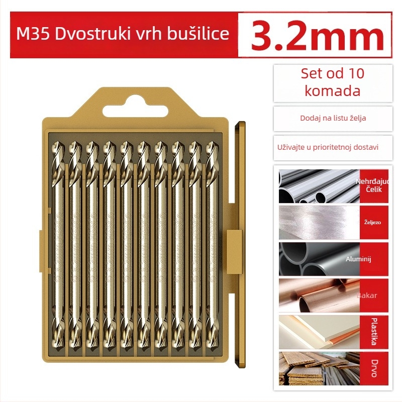 Bailey dvostrano bušilica s sadržajem kobalta za 304 nehrđajući čelik – pogodno za metalne legure i aluminijske legure