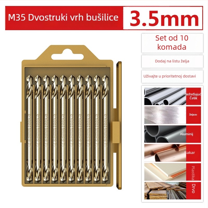 Bailey dvostrano bušilica s sadržajem kobalta za 304 nehrđajući čelik – pogodno za metalne legure i aluminijske legure