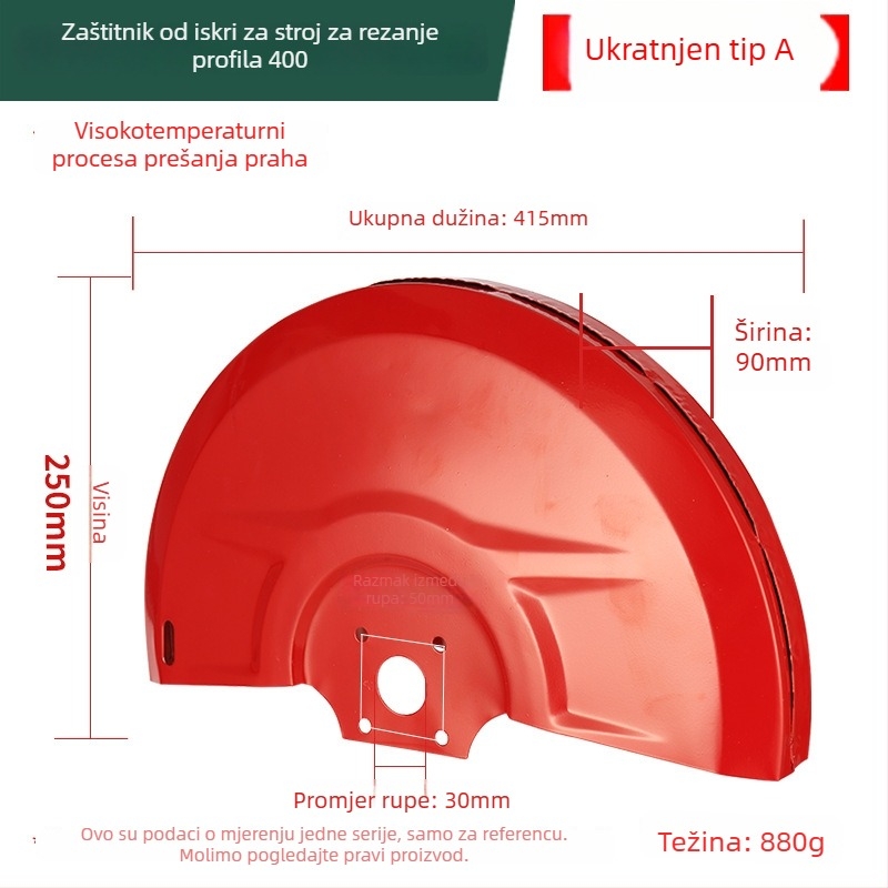 400-tip profilni stroj za rezanje – zaštita diska za brusilicu, poklopac remena, zaštita od iskri – ugljikovo čelika